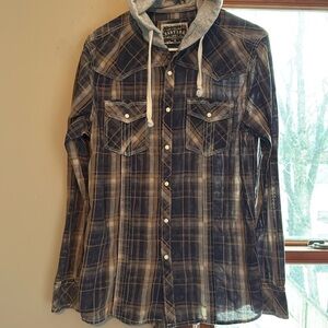 Men’s long sleep casual button up